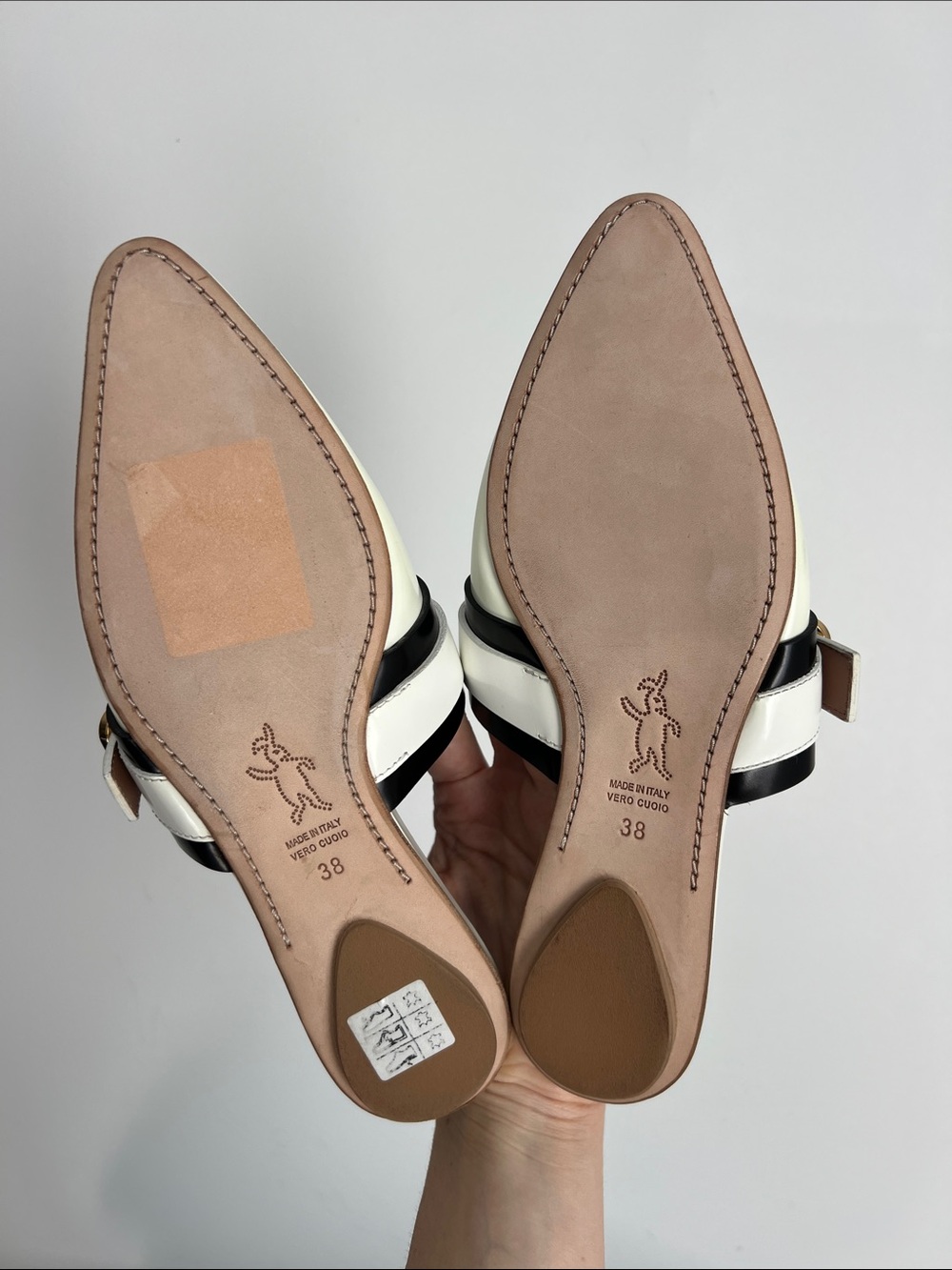 Marni leather backless pointed toe slip on sabot slides flats mules slippers 38 - Picture 2 of 10